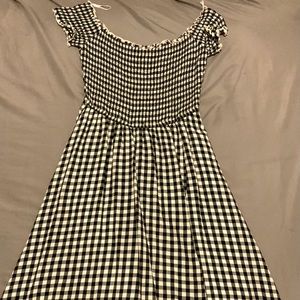 Hollister Black and White Flannel Dress